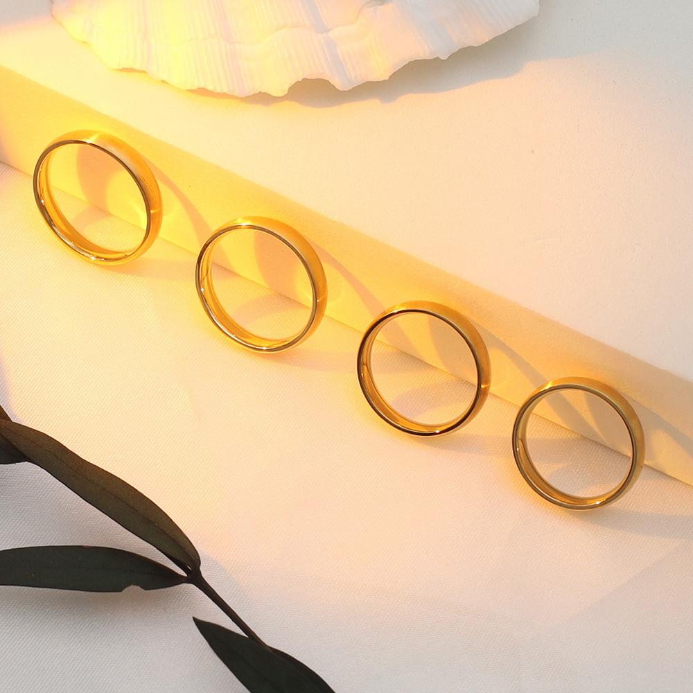 High-End Non-Fading Ring Wind Niche Titanium Steel Curved Brushed Ring Jewelry