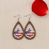1 Pair Hollow Drop Earrings for Women, Fourth of July Independence Day Earrings, American Flag Stars Stripes Design Hook Earrings