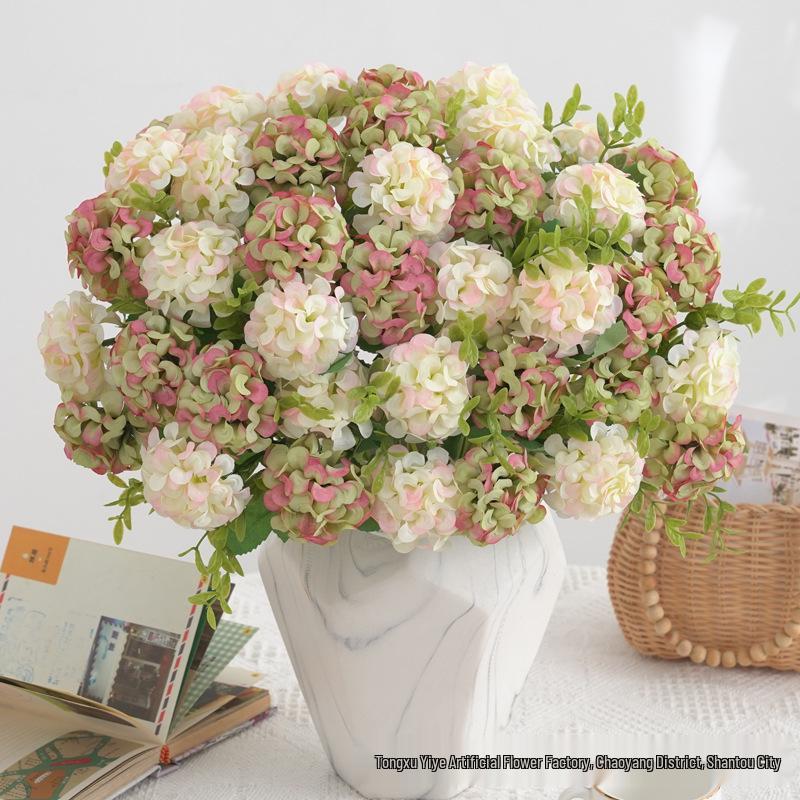 Künstliche Hortensien Seidenblumen für Hochzeitsbogen, Heimdekoration & Wandaccessoires