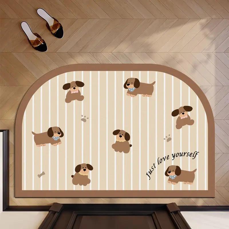 Cute Dog Door Carpet Toilet Bathroom Bathroom Absorbent Non-slip Floor Mat Toilet Sink New Foot Cushion