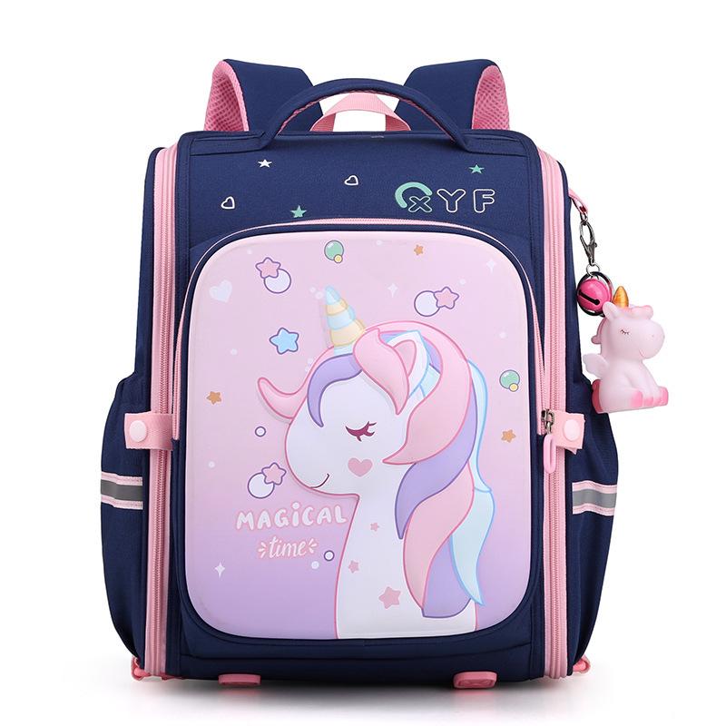 Capybara Unicorn Trolley School Bag for Girls - 2023, Detachable & Stair-Climbing
