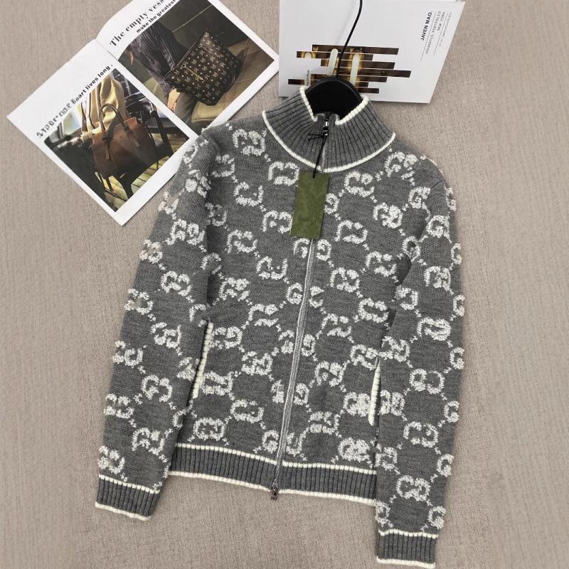 Cardigan de lână tricotat pentru femei Nanyou G cu broderie și imprimeu Double G