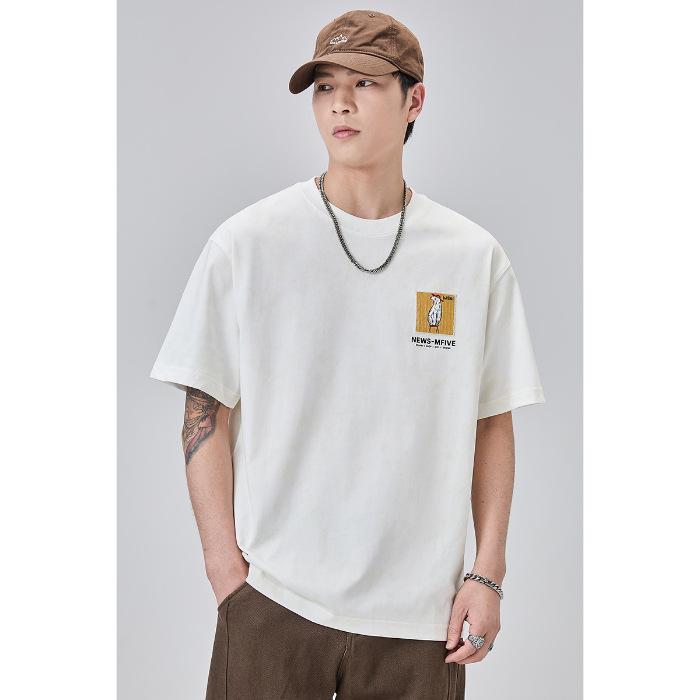 New American-style Personalized Letter Short-sleeved T-shirt for Men In Summer