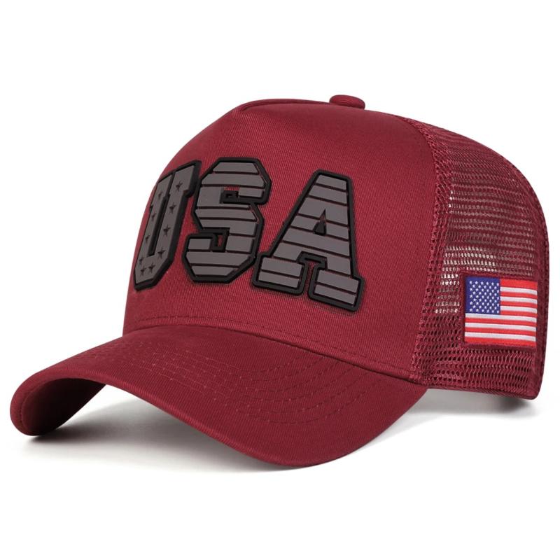 Unisex Usa Letter Embroidery Baseball Net Caps Spring And Summer Outdoor Adjustable Casual Hats Sunscreen Hat Sports Caps
