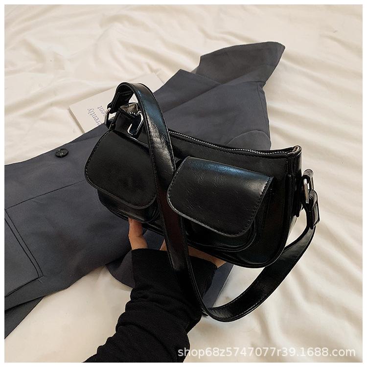 French niche underarm bag women's summer 2025 new trendy fashion shoulder locomotive bag texture portable oblique span bag