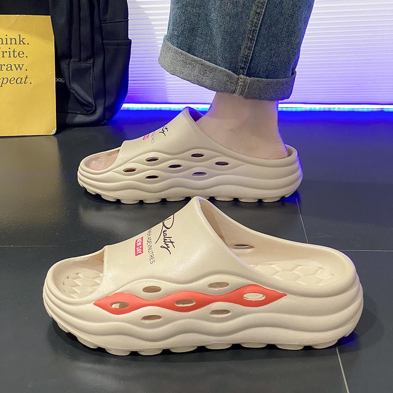 

Мода 2025 Новые Горячие Мужские Шлепанцы на Очень Толстой Подошве Модная Летняя Обувь Уличные Сандалии Пляжные Шлепанцы Мягкие Домашние Шлепанцы из ЭВА Для мужчин 40-41