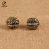 A Pair Vintage Copper Solid Walnut Handle Ball Elderly Health Care Ball Hand Ball Health Exercise Ball Stress Relief for Oldman