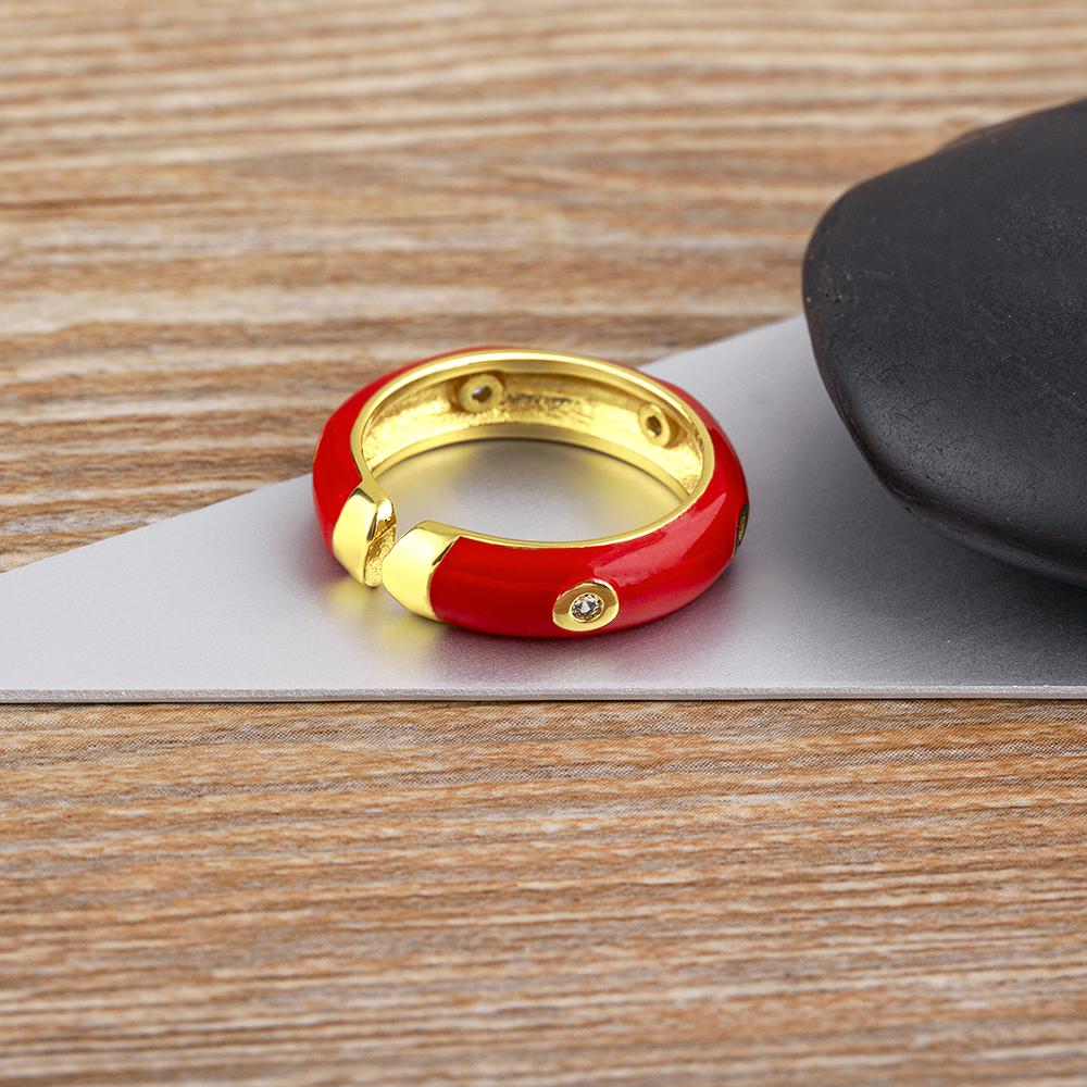 Nidin High Quality Enamel Dripping Oil Candy Colors Open Adjustable Ring Women Girls Fashion Boho Style Jewelry Friendship Gift