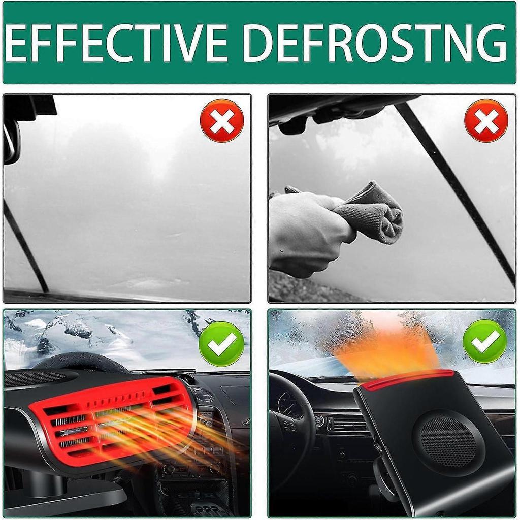 Car Heater, 12v 150w Portable Car Heater Defroster Fans Heating & Cooling Fast Plug In Cigarette Lighter Vehicle Microwave Molecular Deicing