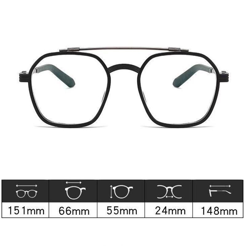 Double Beam Square Myopia Glasses Anti Blue Light Eyewear Oversized Men Women Matte Frame Prescription Eyewear Diopter -1.0 To -6.0