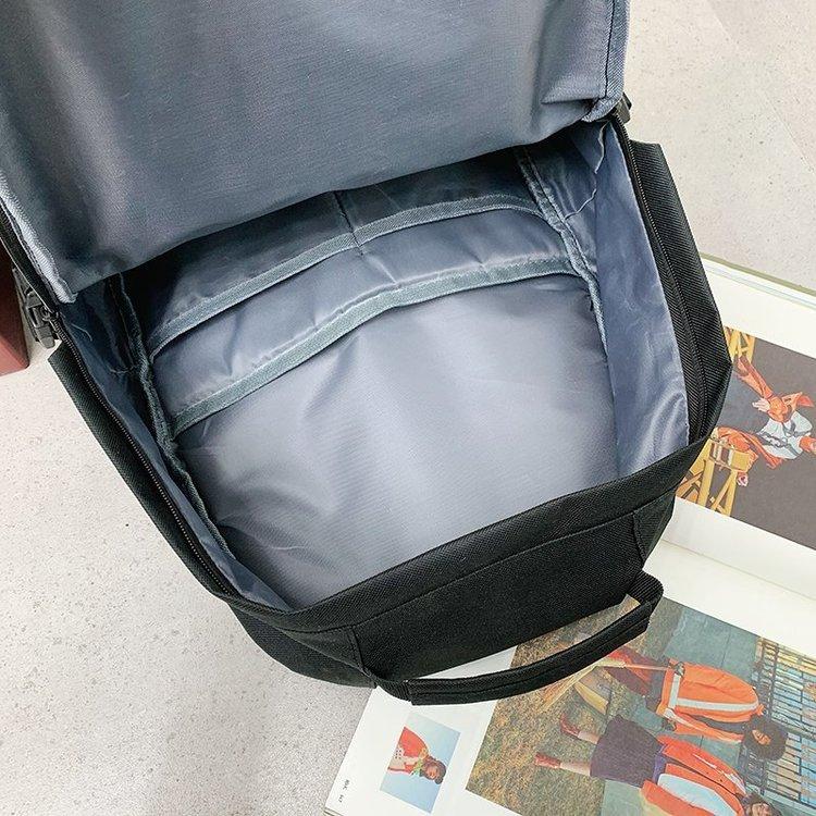 Schoolbag1011 Solid color tooling backpack Fashion street trendy popular lock Big boy schoolbag Mori student backpack