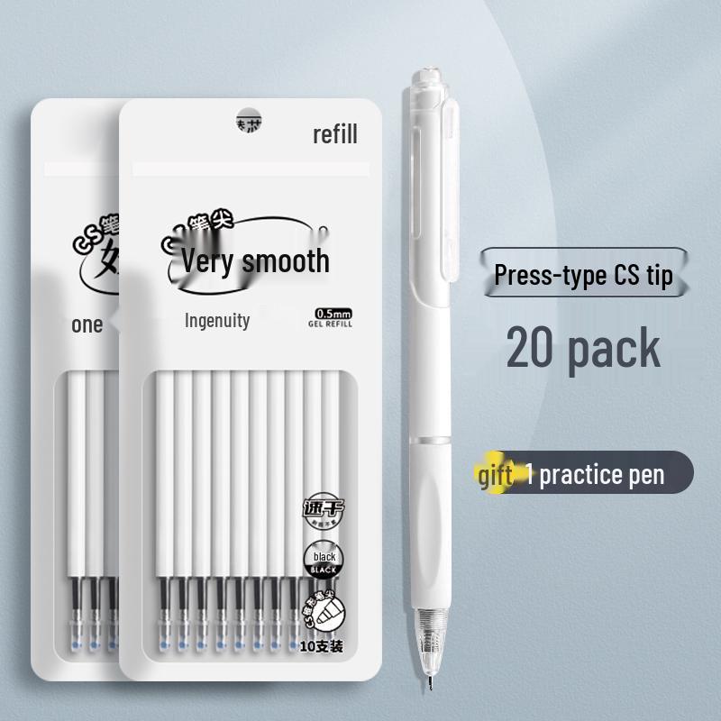 Large Capacity Black Gel Pen Refill for Exams, Quick-Drying, 0mm