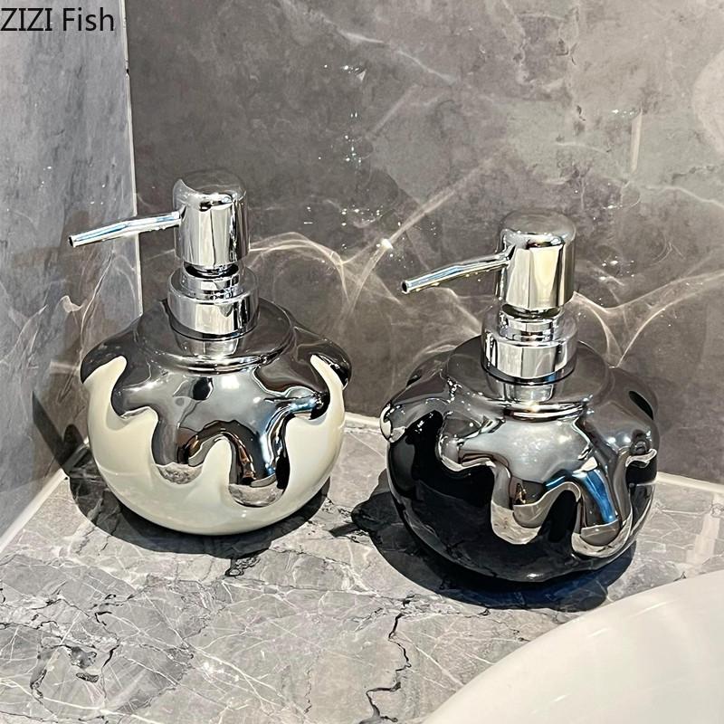 Simple Hand Sanitizer Bottle Creative Ceramic Soap Dispenser Hotel Toilet Lotion Bottle Storage Bottle Home Bathroom Accessories
