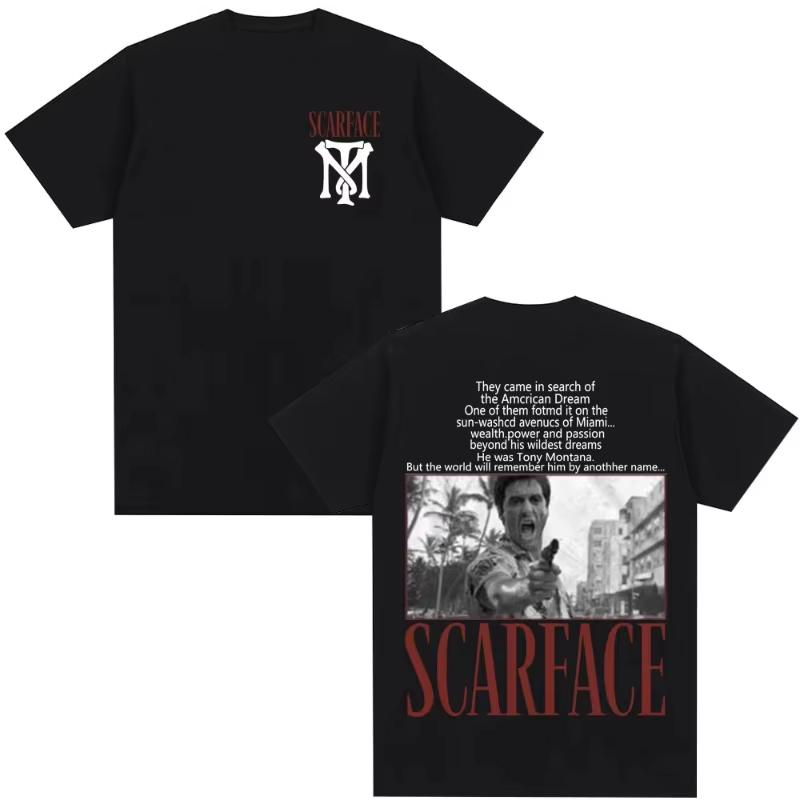 Classic Movie Scarface Tshirt Tony Montana Al Pacino Tshirts Unisexs Women Clothing Vintage Gothic Oversized T Shirts Streetwear L