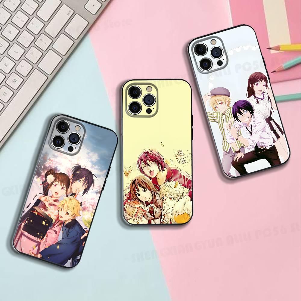 Anime Y-Yato H-Hiyori Y-Yukine Black Phone Case For IPhone 17 16 15 14 13 12 13 12 11 Pro Max Plus X XR Silicone Soft Back Cover