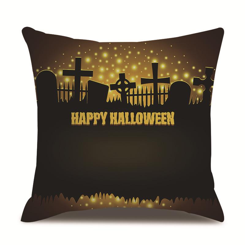 Halloween Linen Pillow Cover Printed Pillow Cover