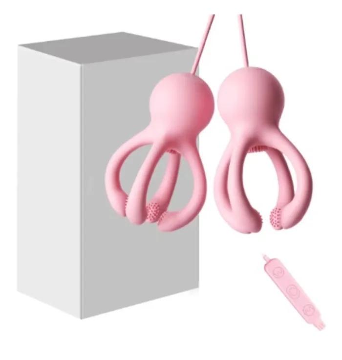Electric Nipple Vibrator Female Breast Massage Nipple Clip Enhancer Nipple Sucking Stimulator Female Masturbator Adult Products