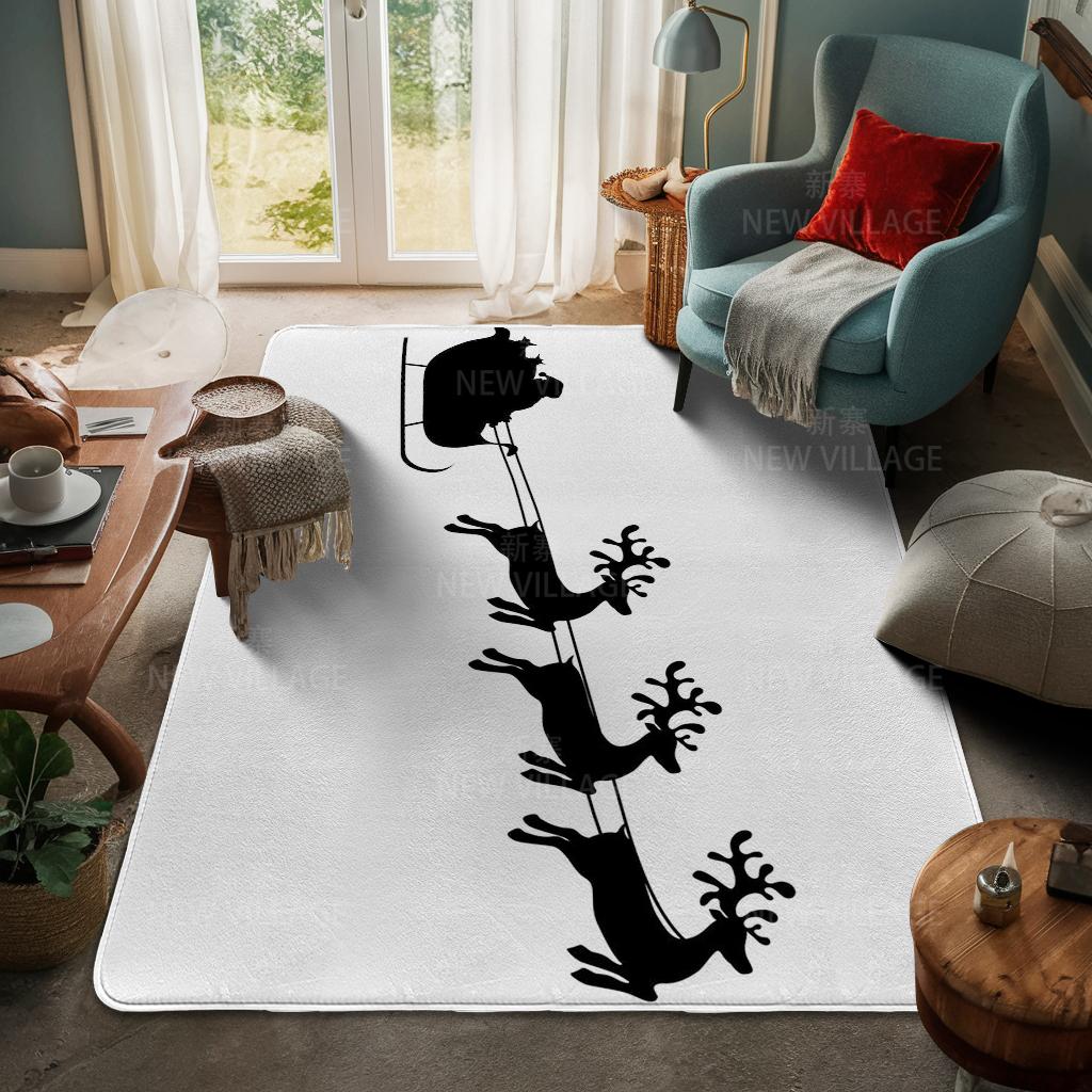 House Entrance Carpet Home Door Mat Living Room Bath Foot Bathroom Non-slip Water Absorption Rugs Bath Merry Christmas Winter