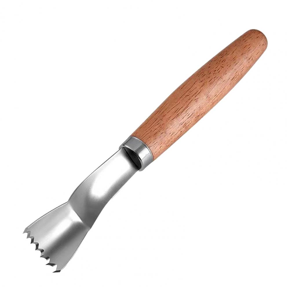 Corn Cob Peeler Corn Kernel Remover Wooden Handle Quick Corn Kernel Peeler Arc-Shaped Shovel Head Multipurpose Kitchen Gadget