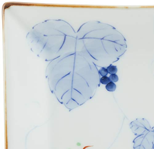 Arita Ware Shinmine Kiln Ivy Grape Design Square Plate Set 52441