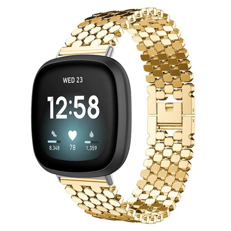 

Металлический ремешок для часов xDfind с текстурой рыбьей чешуи For Fitbit Versa 4/Versa 3/Sense 2/Sense золотистый