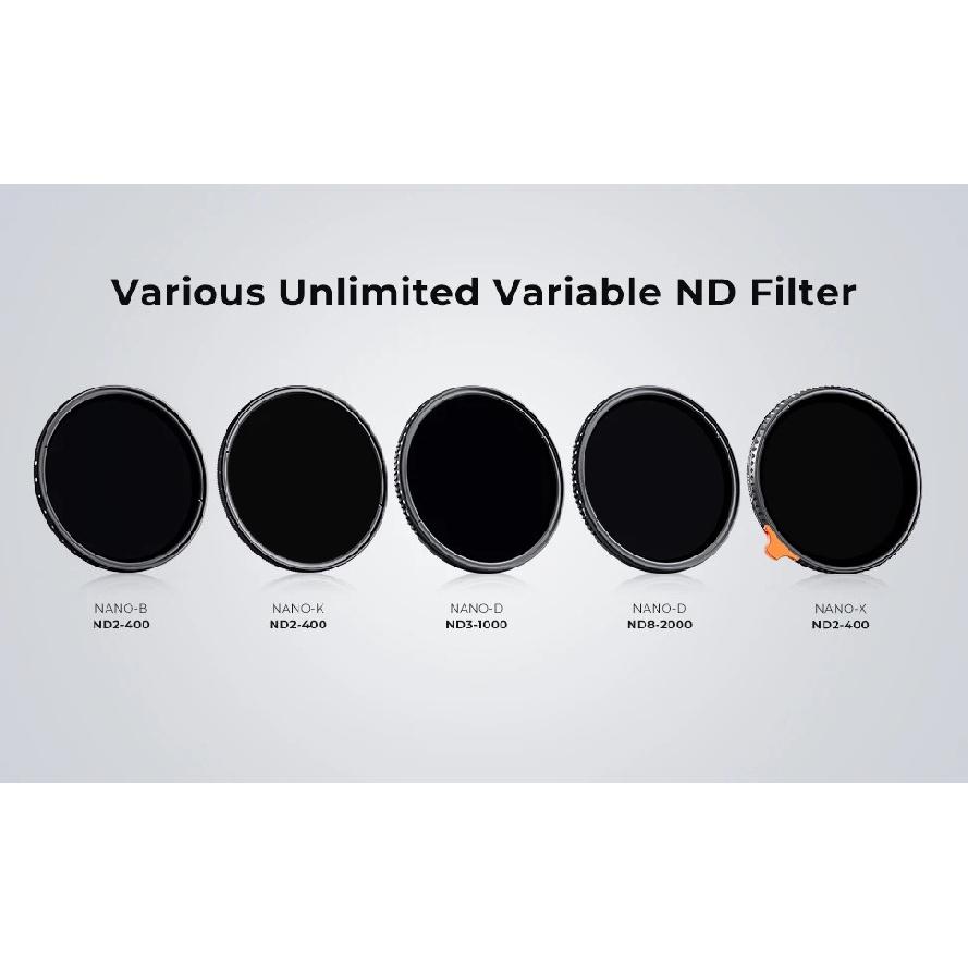 K&F CONCEPT 37-82mm ND2 To ND400 Adjustable Neutral Density Variable ND Camera Lenses Filter Cloth 49mm 52mm 58mm 62mm 67mm 77mm