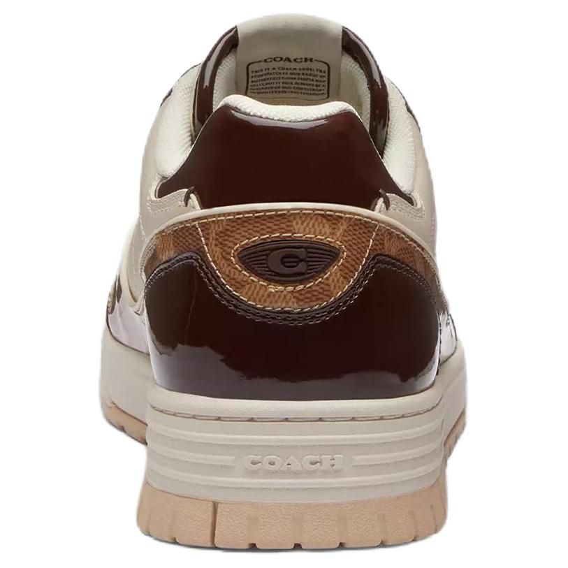 Coach Soho Leather Patchwork Round Toe Lace-Up Low-Top Sneakers Men Sneakers Brown CEE44-Z0U