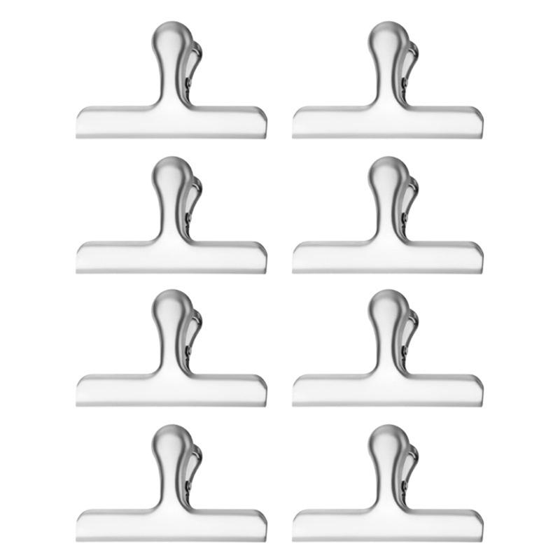8Pcs Metal Hinge Clip File Paper Clamps for Craft Food Bag Photo Drawing Board Stainless Steel Clip for Kitchen Office