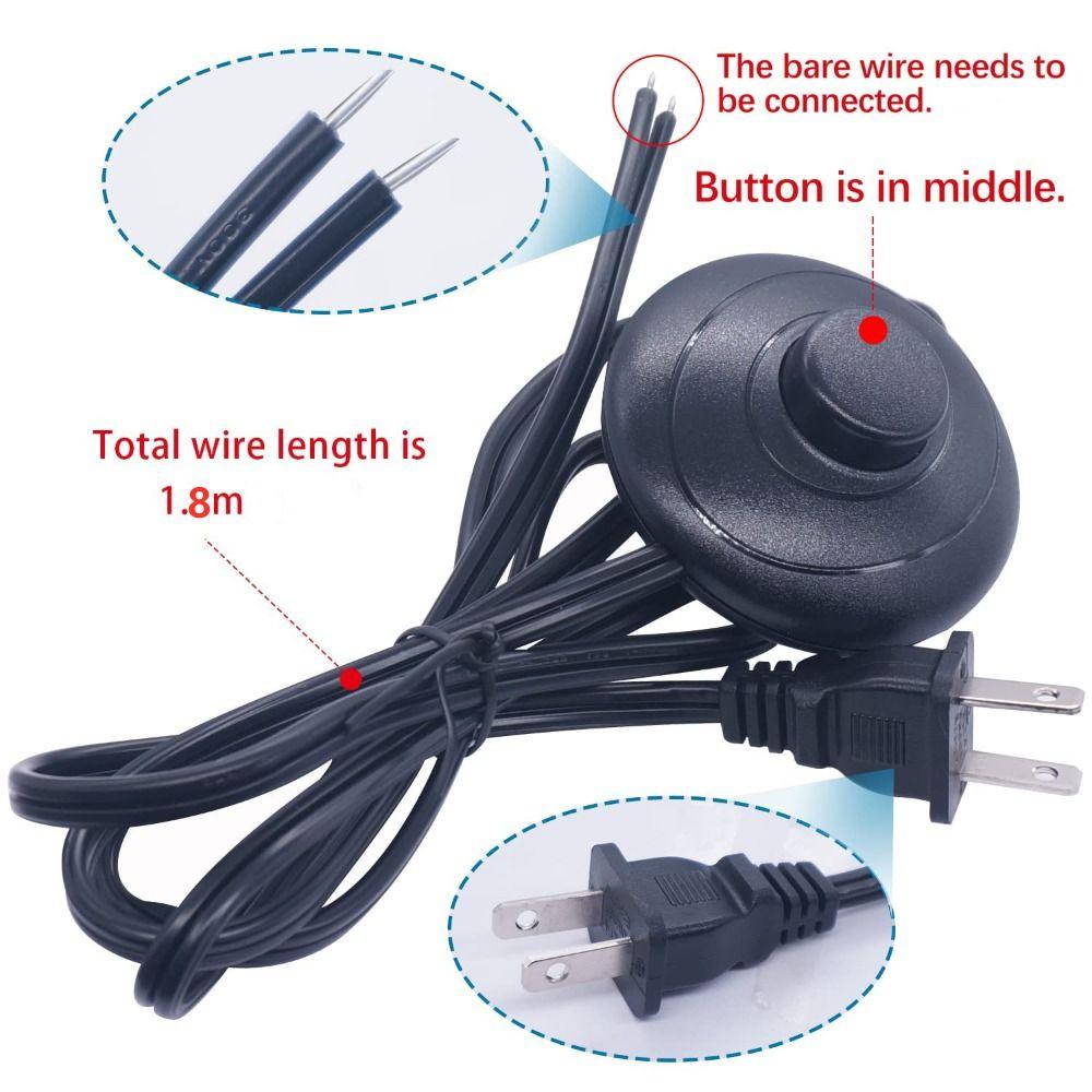 Black Footswitch Plastic Foot Pedal Push Switch with 1.8m Cable   Lamp Light On-Off Control