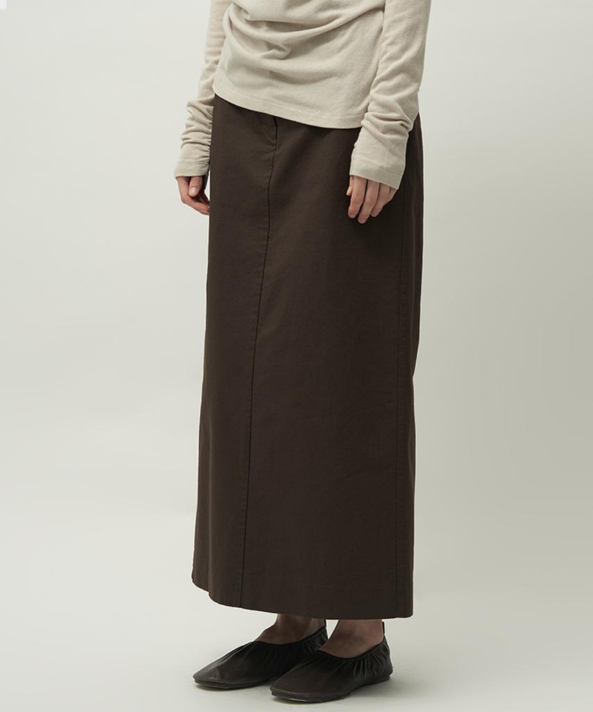 Leopeusaideuhwaiteulabel Slit Long Skirt Dark Brown