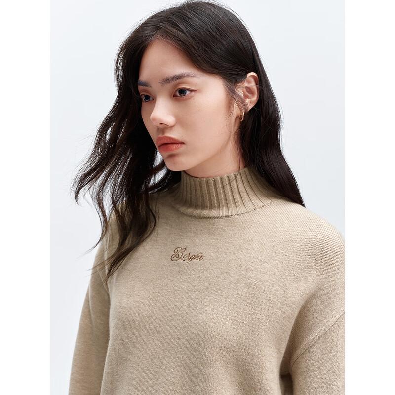 Peacebird Women's Semi-High Collar Knit Sweater