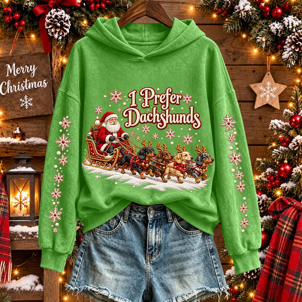 Women's Christmas Print Long Sleeve Round Neck Top for Holiday Casual Wear