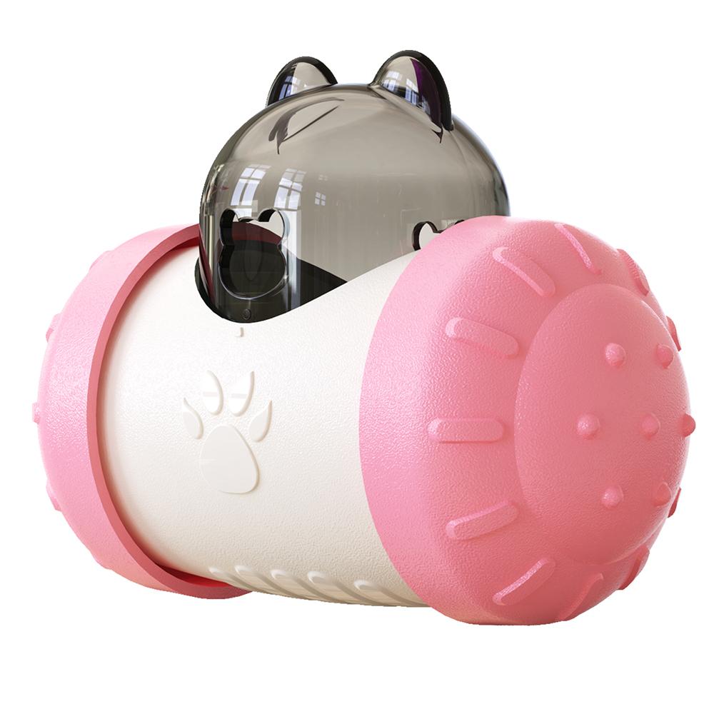 

Dog Toy Treat Leaking Tumbler Food Dispenser Cute Puppy Balance Car Slow Feeder For Small Large Dogs Interactive Games Pet Toys розовый