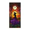 Halloween Window Sticker Stained Glass Style Witch Bats Decal Removable Pumpkins Ghosts Static Window Cling for Party Decoration