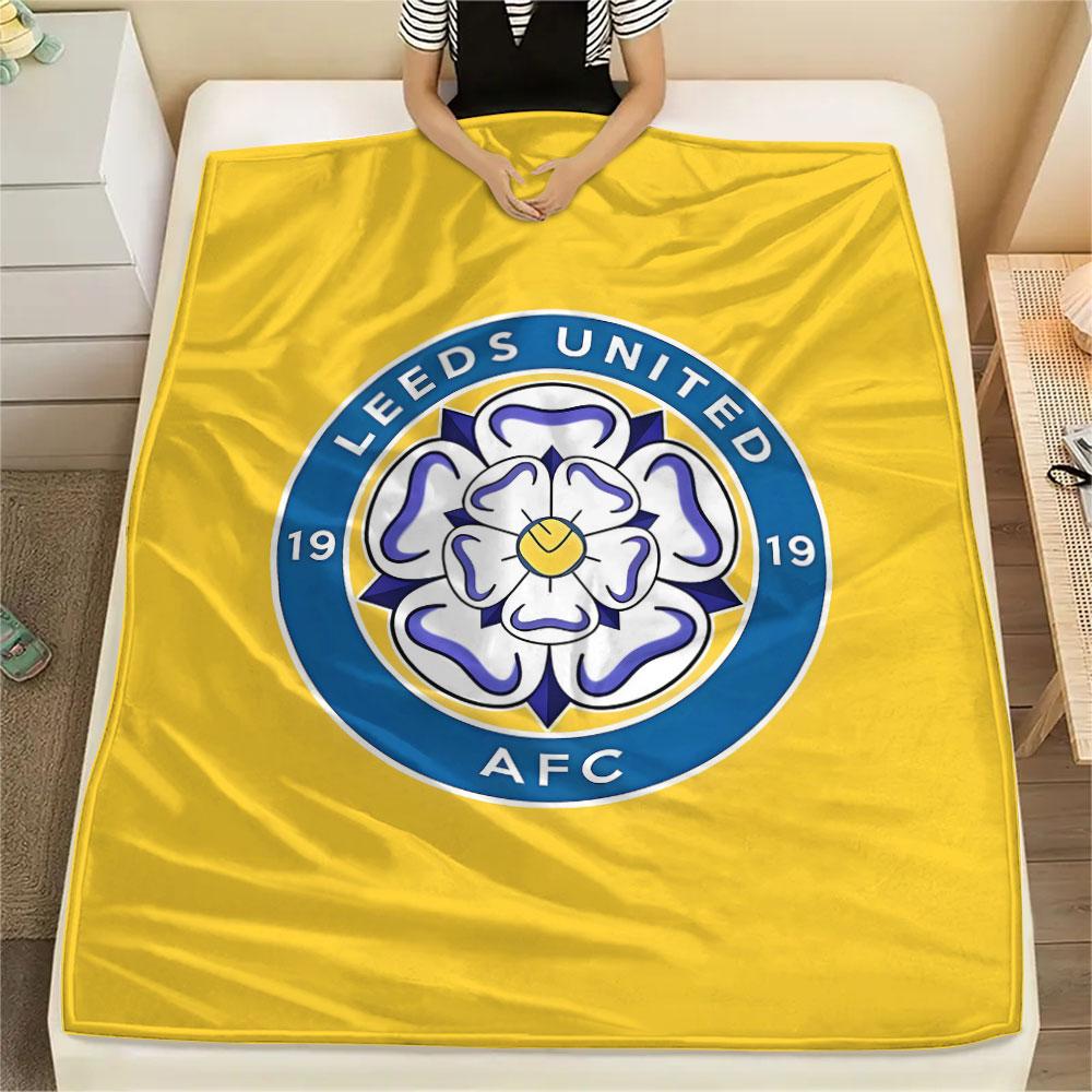1PC Leeds United Football Club Patterned Flannel Blanket Suitable For All Seasons for Home Decor Warmth and Comfort Gifts Holiday Present