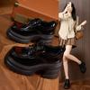 Platform Loafers Women's Autumn and Winter 2025 New Height-increasing Single Shoes British Style Small Leather Shoes Muffin Sole Thick Heel Leather