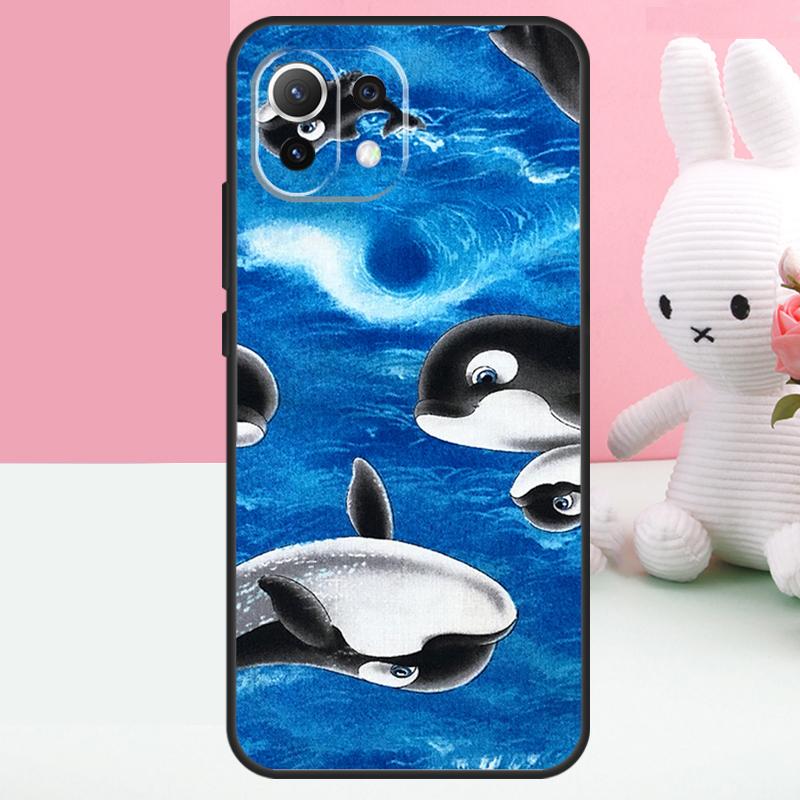 Whale Fish Wave Sea Case For Xiaomi 15 14 Ultra 13T 14T 15T 17 Pro Max POCO X7 Pro X5 X6 F5 F6 F7 F8 Ultra Funda