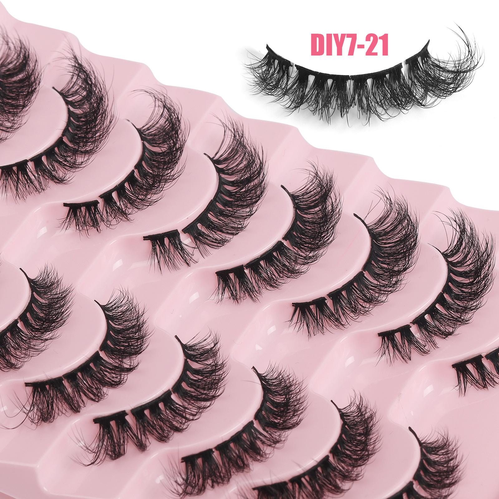 

10 Pairs Of Segmented Diy Eyelashes, False Eyelashes, Thick Simulated Curled Eyelashes
