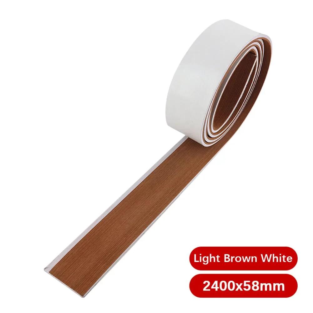 58x2400x5mm Single Strip Imitated Teak Yacht Boat Deck Mat Flooring Brown Anti Skid Mat Pad EVA Foam Marine Boating Accessories