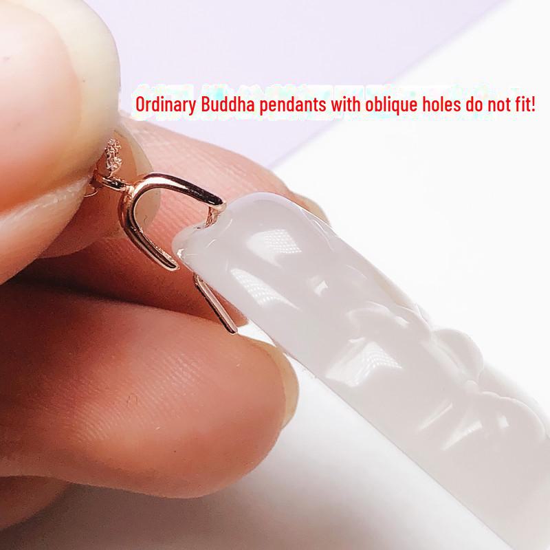 Jade Buddha Pendant with Silver Melon Seed Buckle, Suitable for Men and Women, 925 Silver DIY Jade Accessory