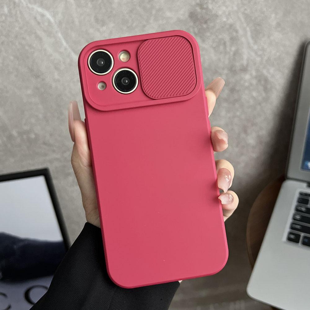 

Ударопрочный чехол из жидкого силикона для iPhone 17 15 13 12 16 14 Pro Max XS X XR 7 8 Plus SE3, матовый чехол со шторкой для камеры For iPhone 7-8-SE3