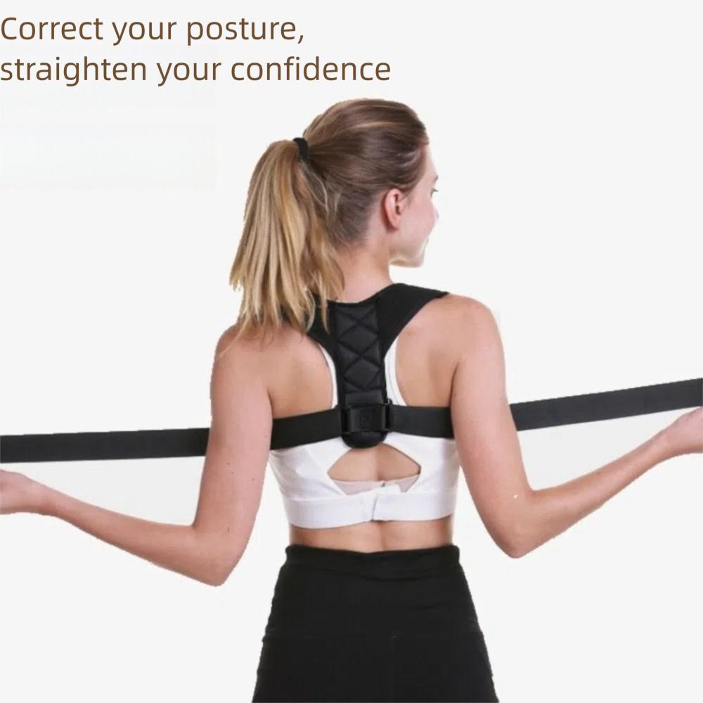 

Full Back Back Brace Posture Corrector Adjustable Upper Back Brace Back Posture Corrector Fitness XL чорний