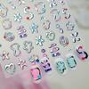 Punk Silver Metal Line Star Flower Love Colorful Butterfly Nail Art Stickers Horror Halloween Decorations Manicure Decals