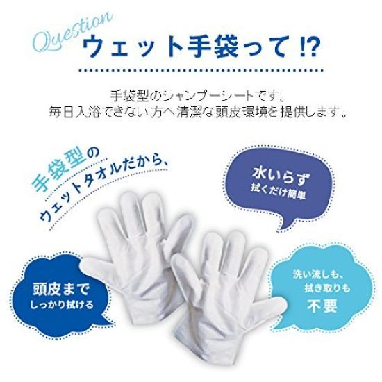 Shikoku Paper Sales Waterless Foamless Shampoo Wet Gloves Gloves Per Fruity Floral Co., Ltd. (2 Pack) 10-pack