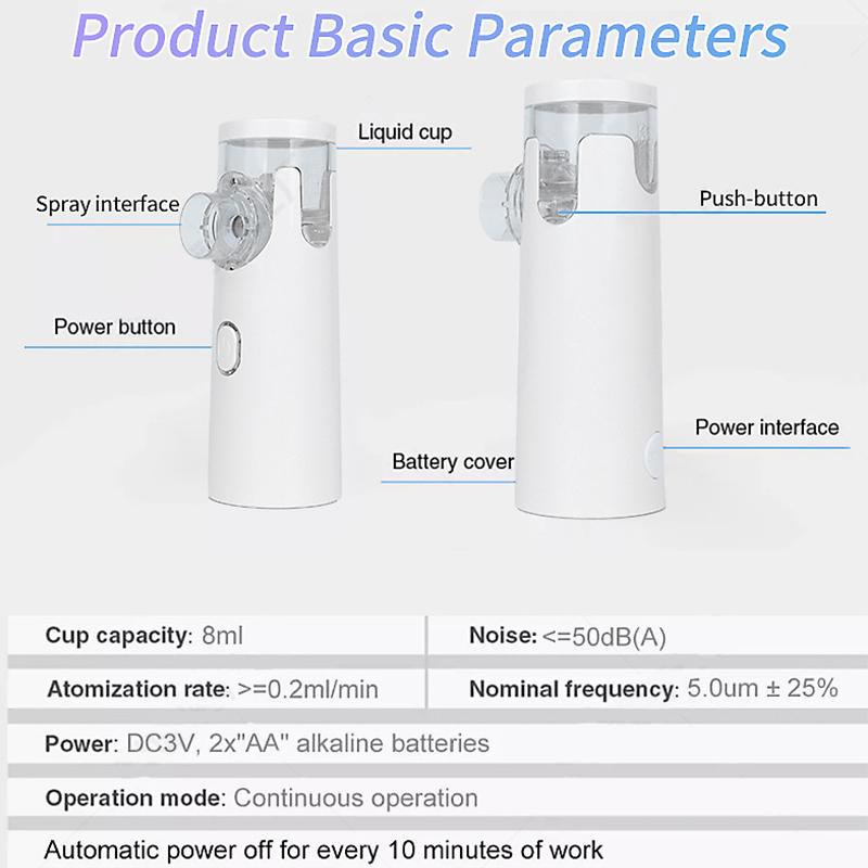 Home Medical Portable Handheld Nebulizer Children'S Silent Bilateral Ultrasonic Micro-Mesh Nebulizer