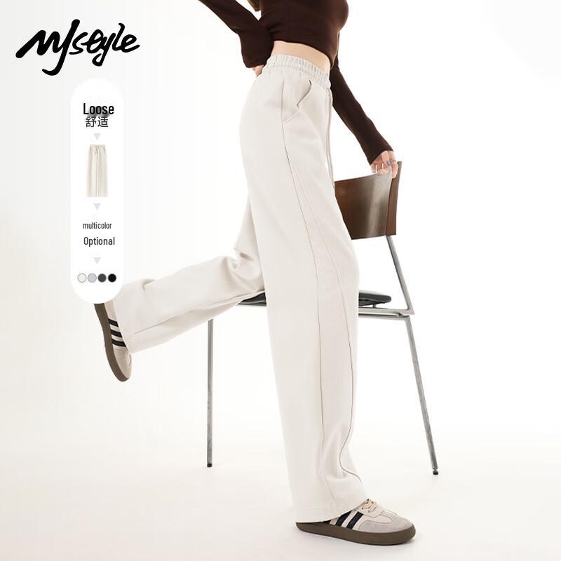 MJ STYLE Women s High-Waisted Wide-Leg Pants L