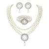 Set di Gioielli Accessori per Abito da Sposa Festa di Promessa Festa di Vacanza Collana Orecchini Bracciale Perle Finte di Alta Gamma