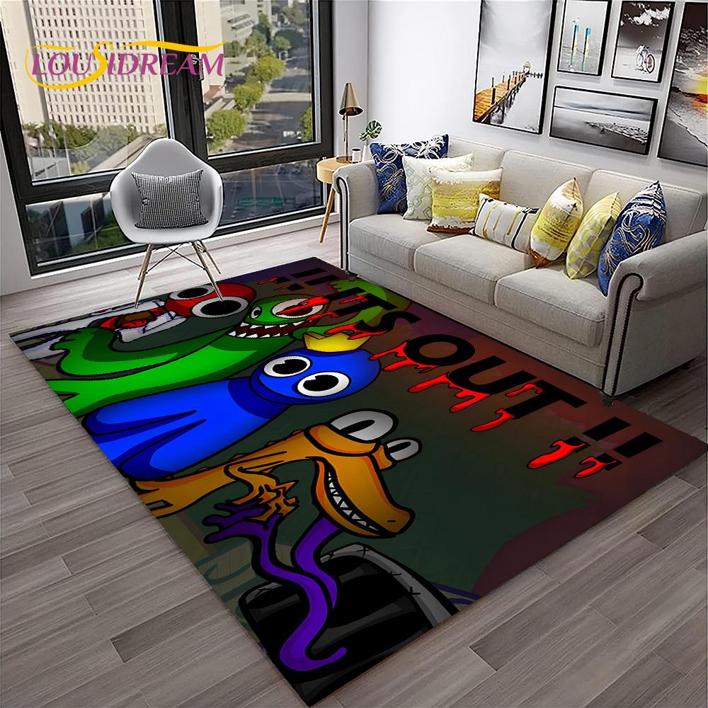 Game R-Rainbow Friends Cartoon  Area Rug,Carpet for Home Living Room Bedroom Sofa Doormat Decor,kid Play Non-slip Floor Mat Gift
