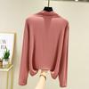 Women's Casual High Neck Solid Color Long Sleeve T-Shirt for Autumn