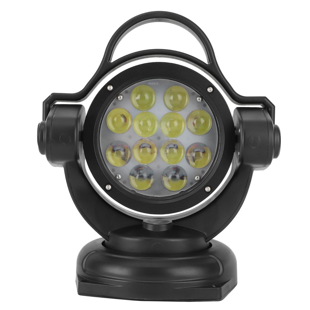 Boat Searchlight 60W 12‑24V 6500LM 360 Degrees Rotaty 12 LED Chips with Remote Control Outdoor Lamp